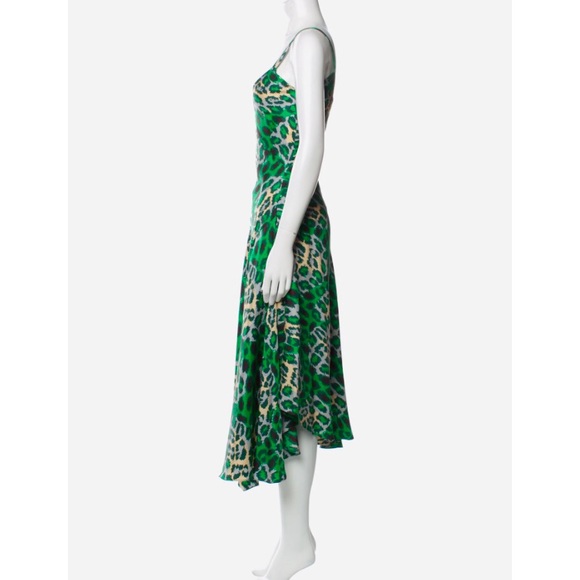 Diane Von Furstenberg DVF Iman Silk Slip Dress Green - Picture 9 of 12